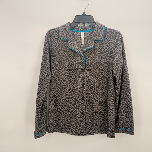 Gilligan & O’Malley NWOT Leopard Print Pajama Set Button Front Size Small Medium - Picture 2 of 16